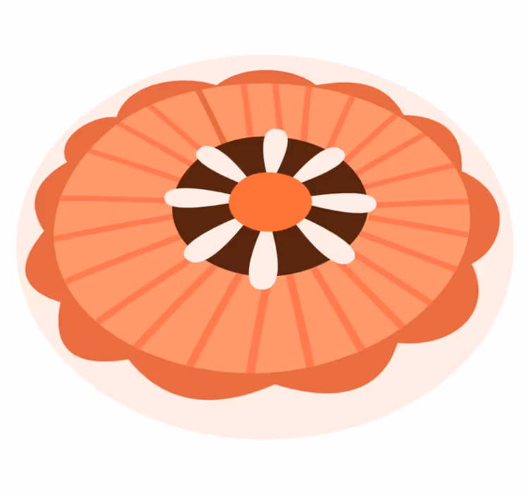 Floral Circular Element vinyl rug flowers - TenStickers