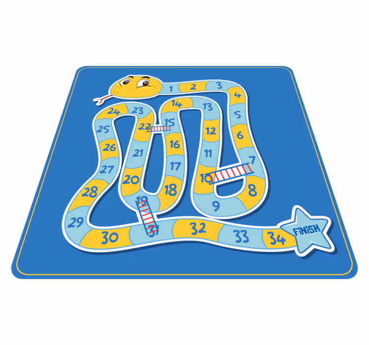 Snake and ladders vinyl rug gaming - TenStickers