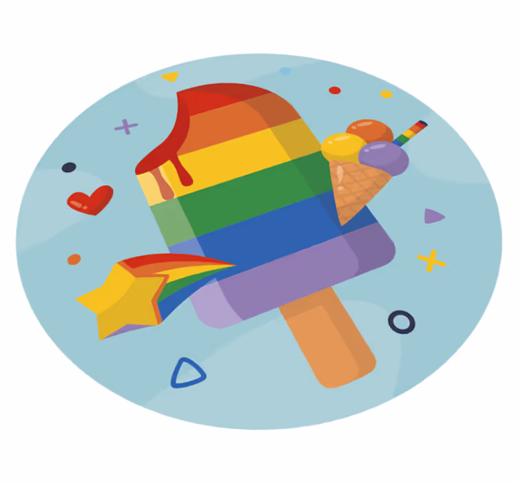 Colorful Ice Cream vinyl rug - TenStickers