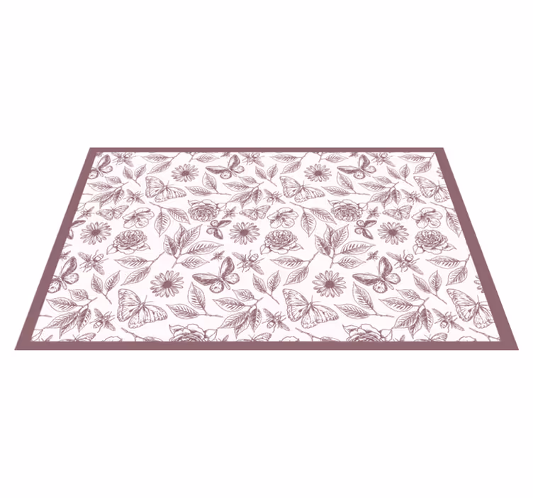 Subtle blossom arrangement vinyl rug flowers - TenStickers