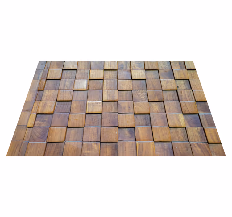 Square Pattern wood effect vinyl rug - TenStickers
