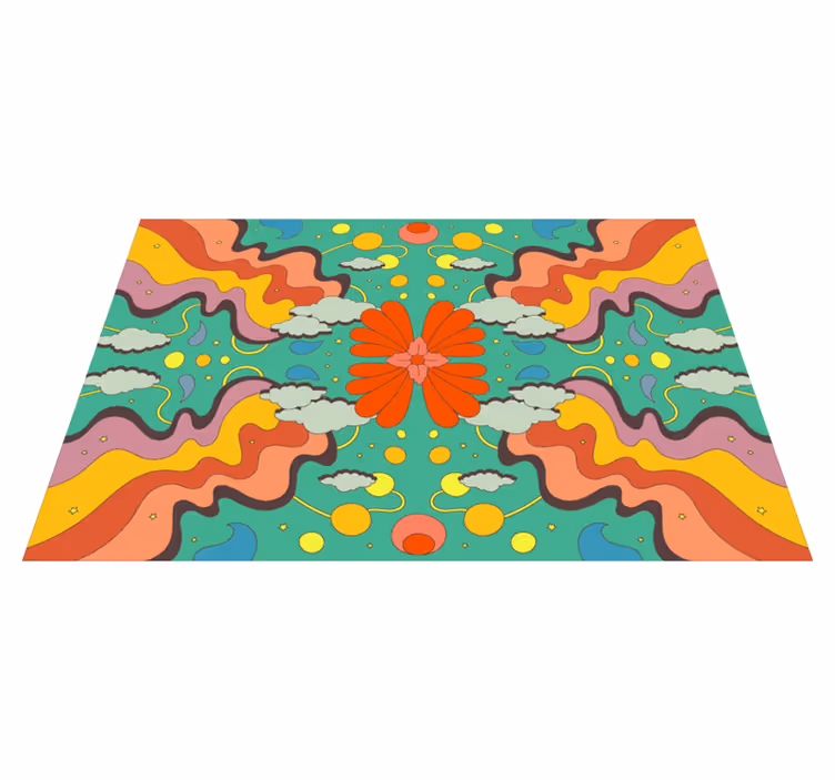 Modern art psychedelic vinyl rug - TenStickers