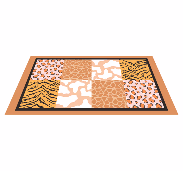 Animal print vinyl rug wild animal designs - TenStickers