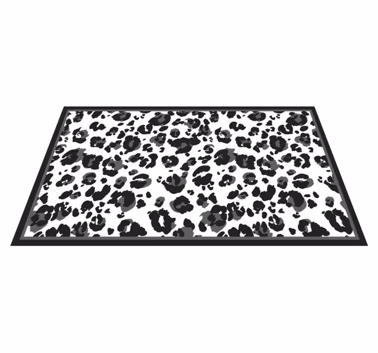 Black leopard skin animal print vinyl rug - TenStickers