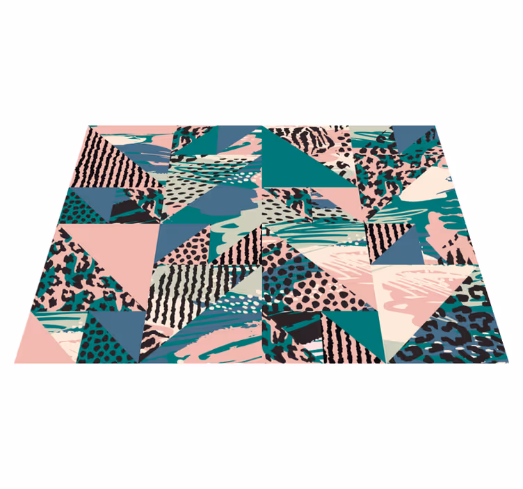 Ethnical leopard tiles animal print vinyl rug - TenStickers