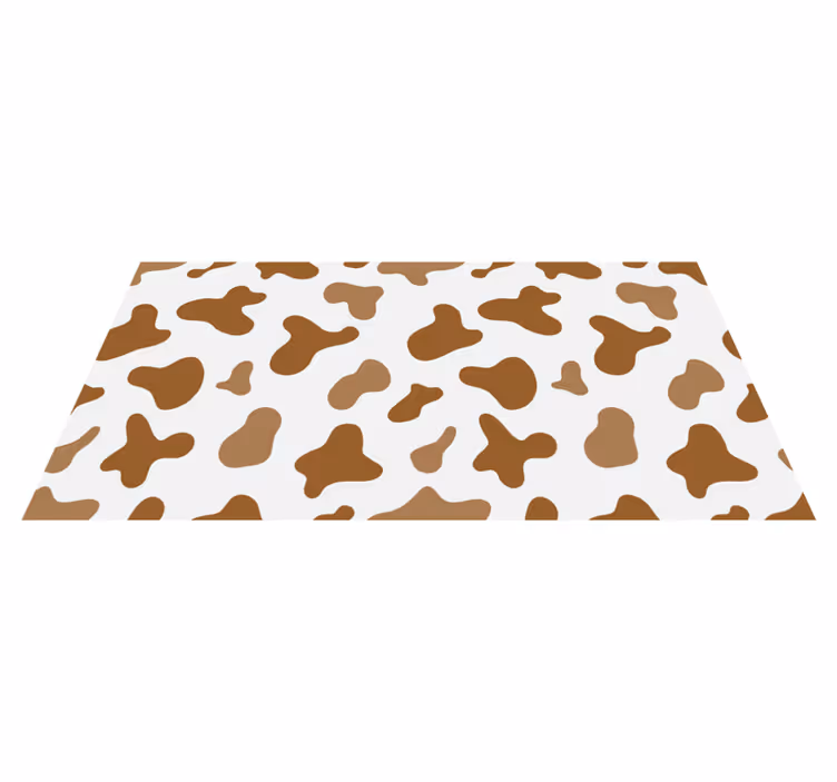 Brown cow spots animal print vinyl rug - TenStickers