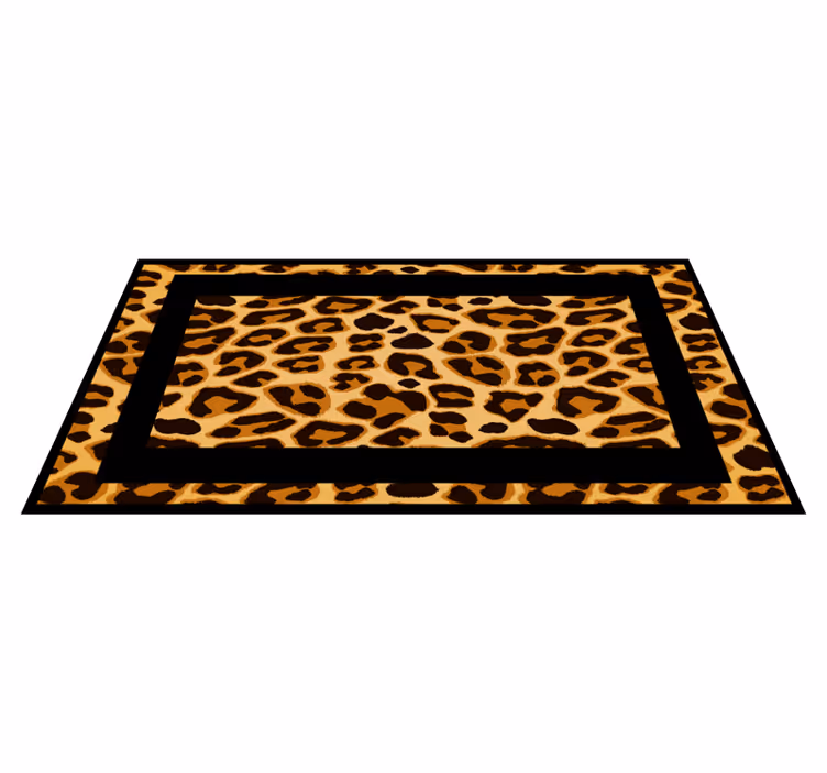 Rectangle leopard motif animal print vinyl rug - TenStickers