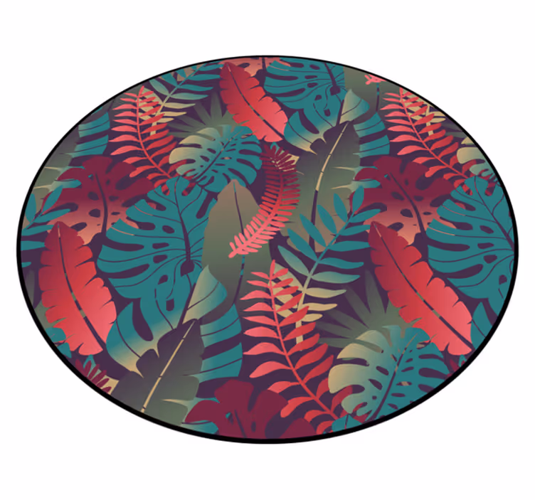 Tropical Leaf Composition nature vinyl rug - TenStickers