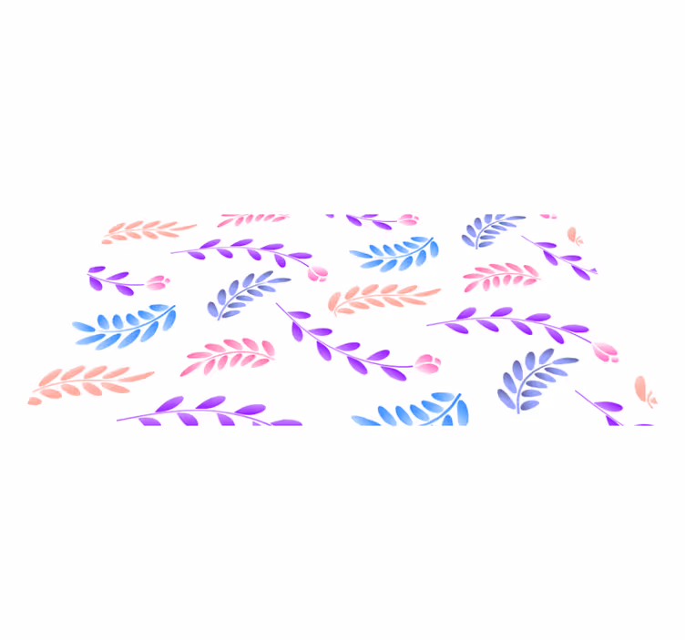 Botanical Leaf Element vinyl rug flowers - TenStickers