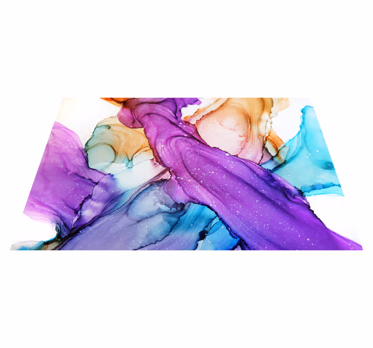 Abstract Fluid Swirls vinyl rug bathroom - TenStickers