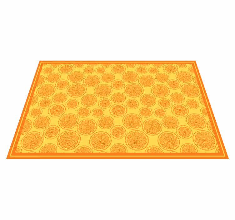 Vinyl rug flowers citrus slice design - TenStickers
