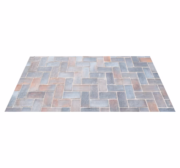 STONE BASKETWEAVE PATTERN vinyl rug bathroom - TenStickers