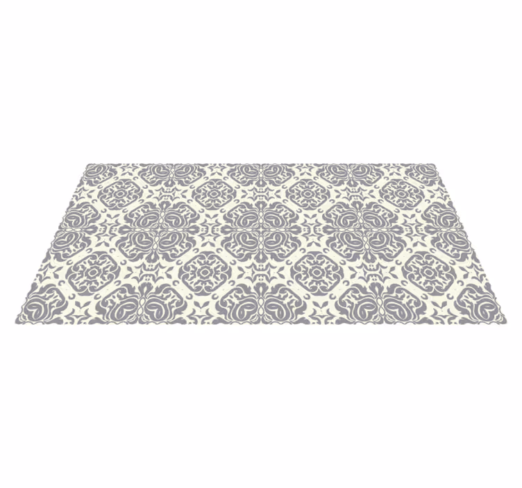 Ruskin grey tile effect vinyl rug - TenStickers