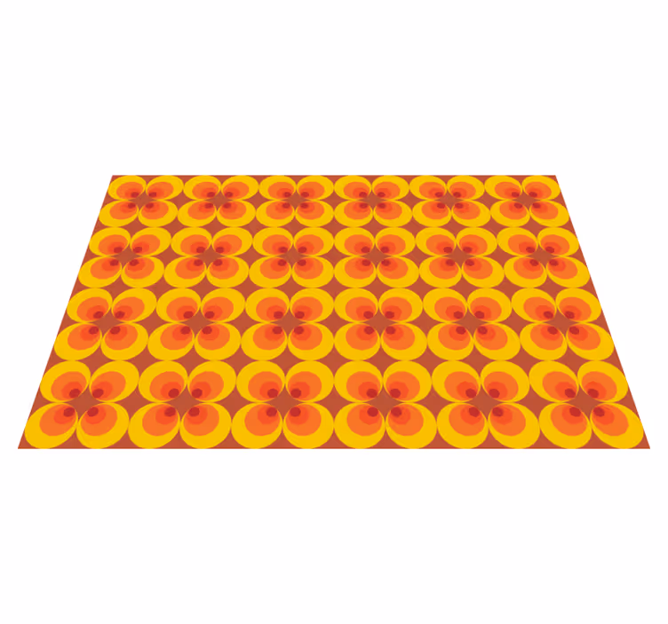 Floral Shapes tile vinyl rug - TenStickers