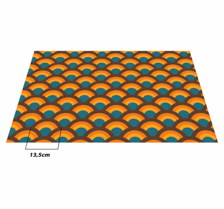 70s Rainbow waves vintage vinyl rug - TenStickers