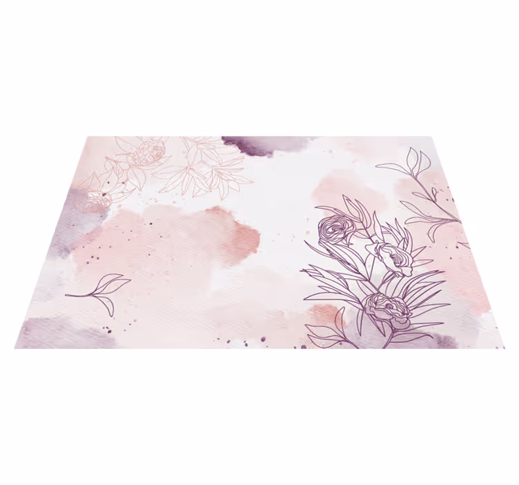 Gentle Blossom Accent vinyl rug flowers - TenStickers