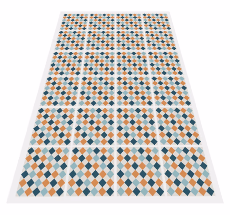 Abstract geometric tiles vinyl rug bathroom - TenStickers