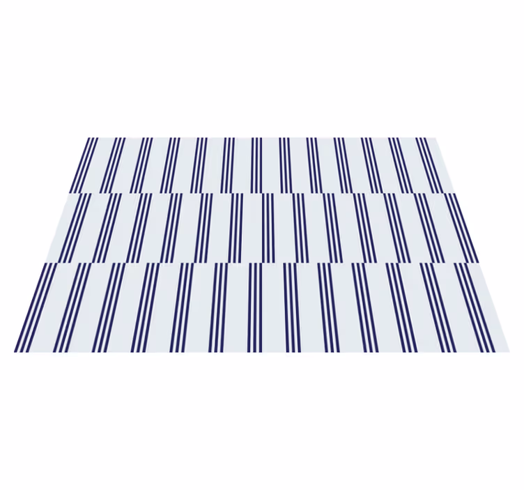 Living room vinyl rug navy striped design - TenStickers