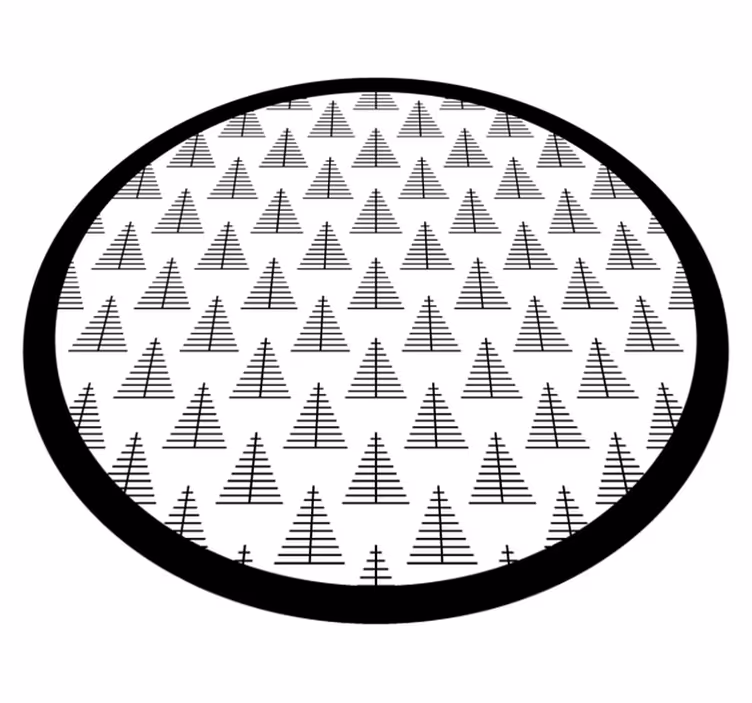 Nordic vinyl rug geometric gray trees - TenStickers