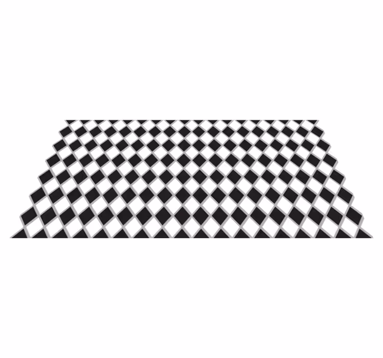 Black and white diamonds kitchen floor tiles - TenStickers