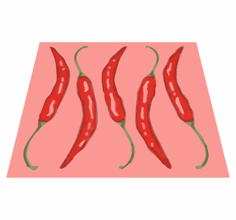 Five Chili Pepper's kitchen floor tiles - TenStickers
