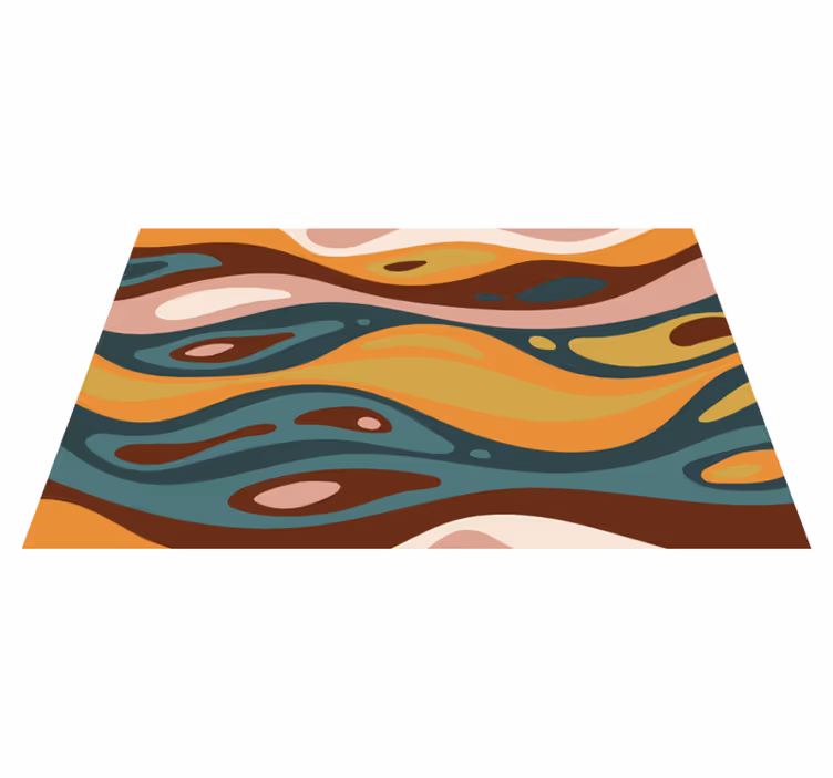 Undulating Earth Hues minimalist vinyl rug - TenStickers