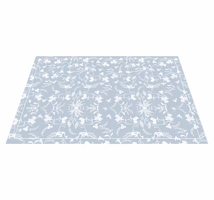 Sophisticated Botanical Motifs vinyl rug flowers - TenStickers
