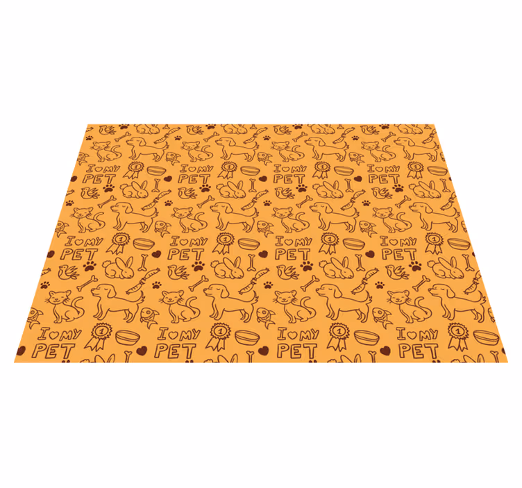 Pet love pattern animal vinyl rug - TenStickers
