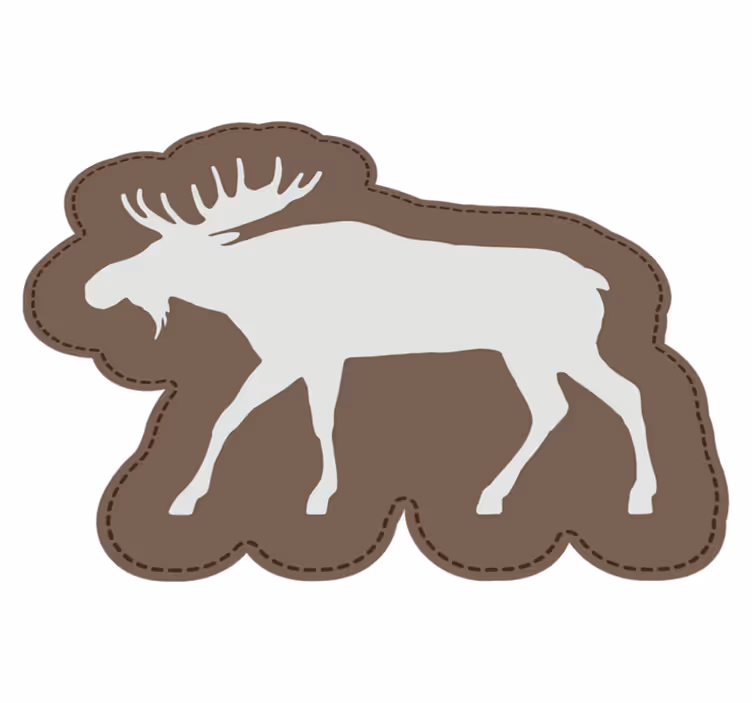 Walking silhouette moose ethnic rug - TenStickers
