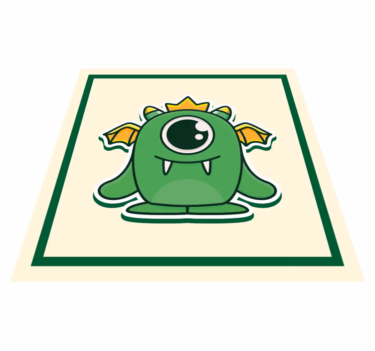 Green baby monster vinyl rug - TenStickers