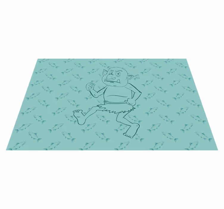 Runaway Cartoon Character vinyl rug - TenStickers