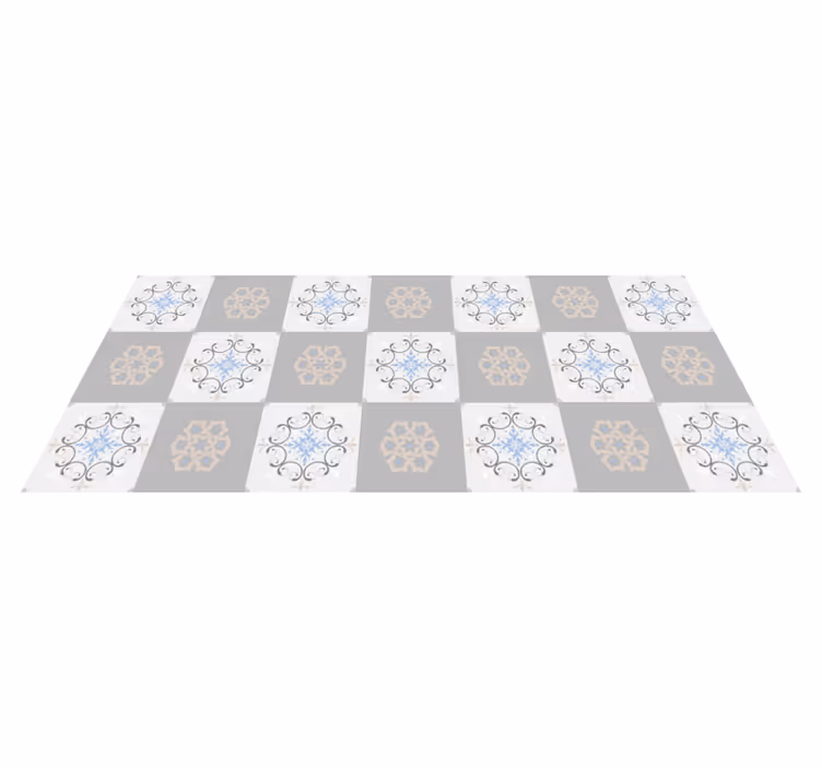 Tile vinyl rug with elegant textured design - TenStickers
