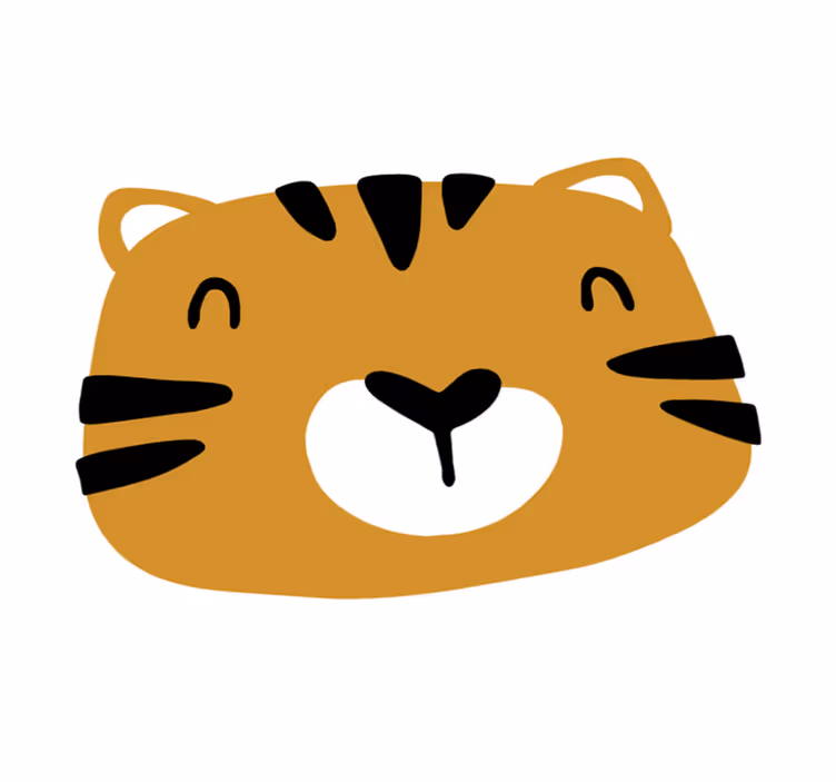 Playful Tiger Face nursery vinyl rug - TenStickers