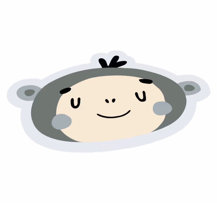 Nordic monkey face nursery vinyl rug - TenStickers