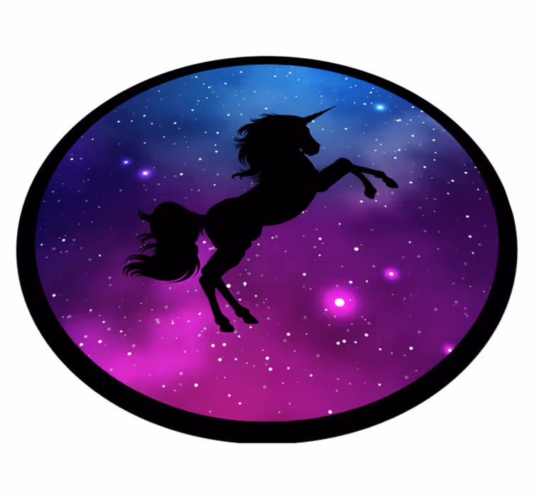 Magical unicorn scene vinyl rug - TenStickers