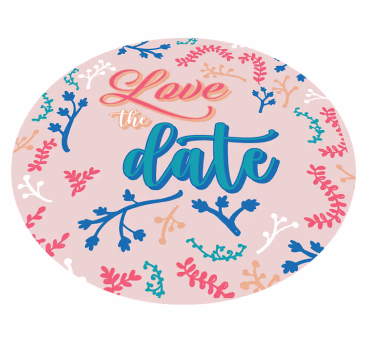 Love The Date custom vinyl rug - TenStickers