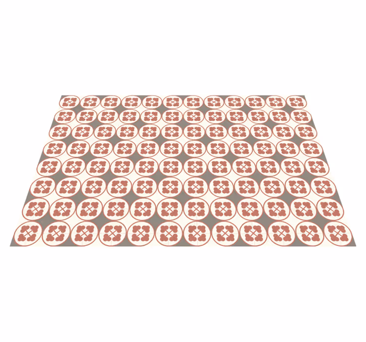 Circular Pattern Tiles marble vinyl rug - TenStickers