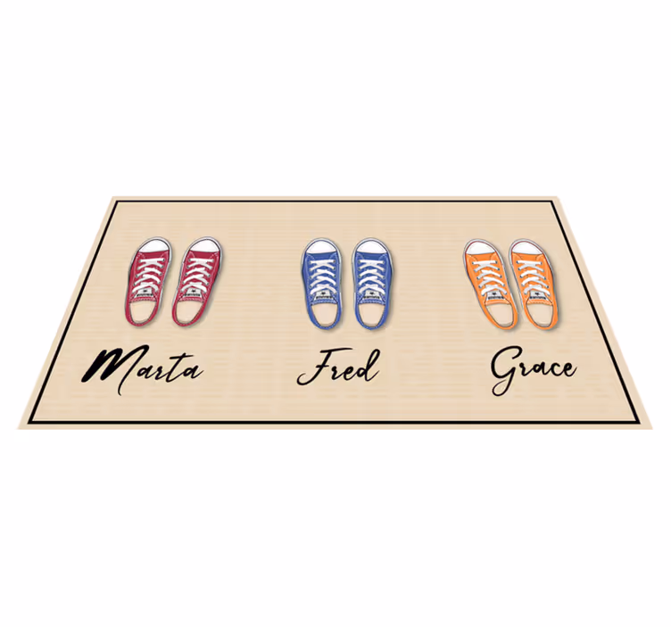 Custom sneakers collection entrance hall vinyl rug - TenStickers