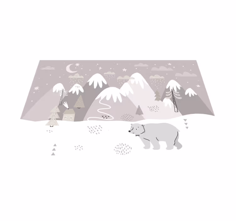 Snowy night scene vinyl rug - TenStickers