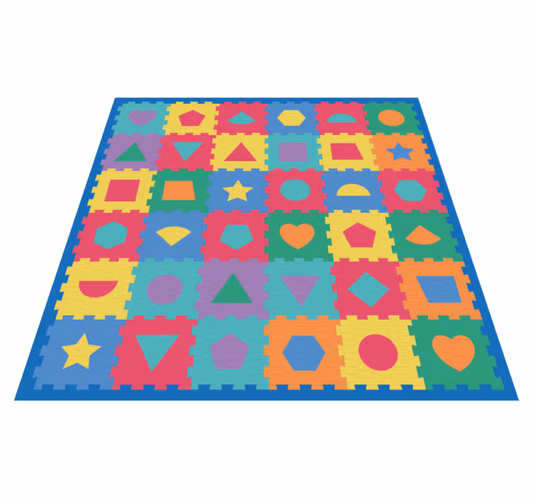Colorful puzzle imitation nursery vinyl rug - TenStickers