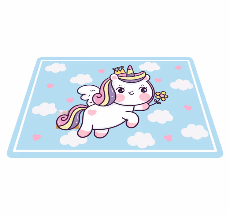 Cute Unicorn Fantasy kids vinyl rug - TenStickers