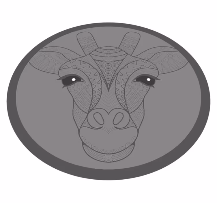 Grey giraffe design animal vinyl rug - TenStickers