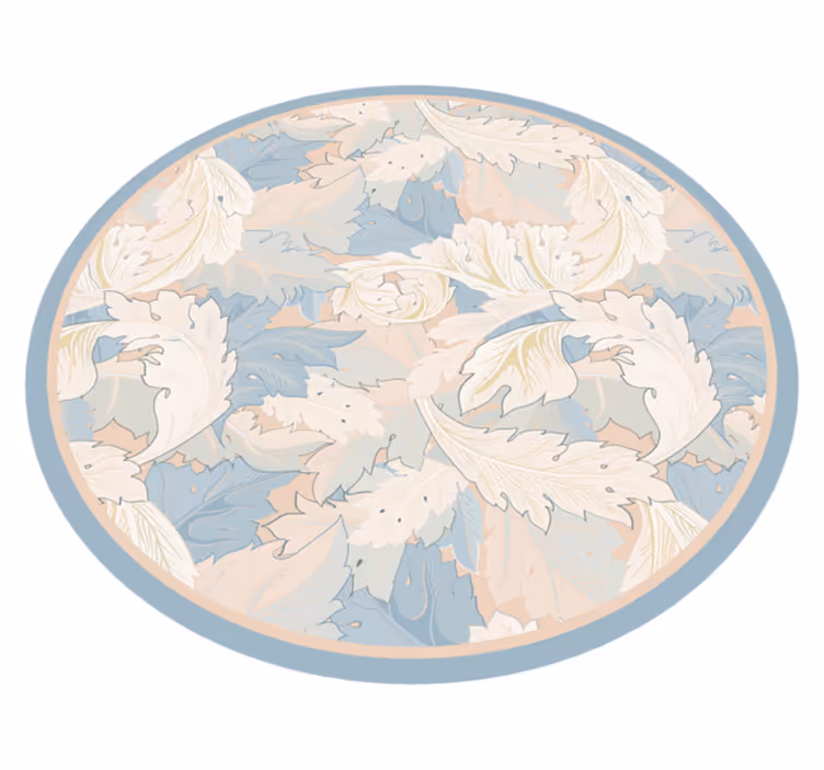 Soft Leaf Pattern vinyl rug flowers - TenStickers