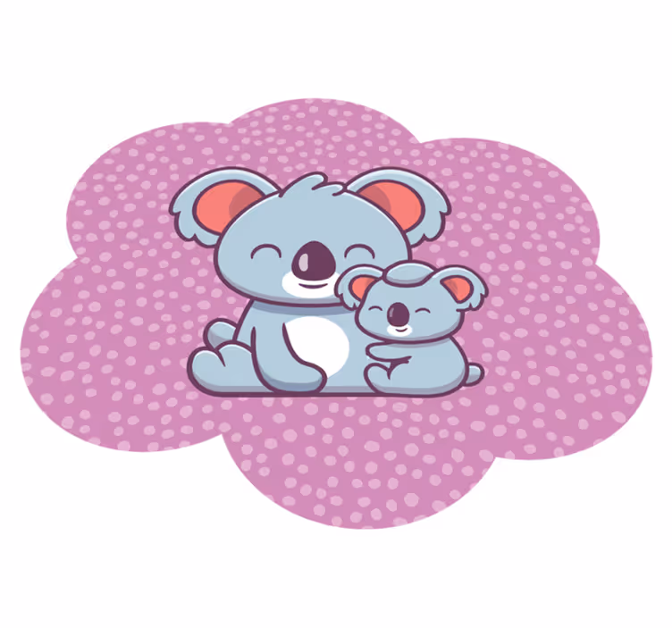 Koala family design kids vinyl rug - TenStickers