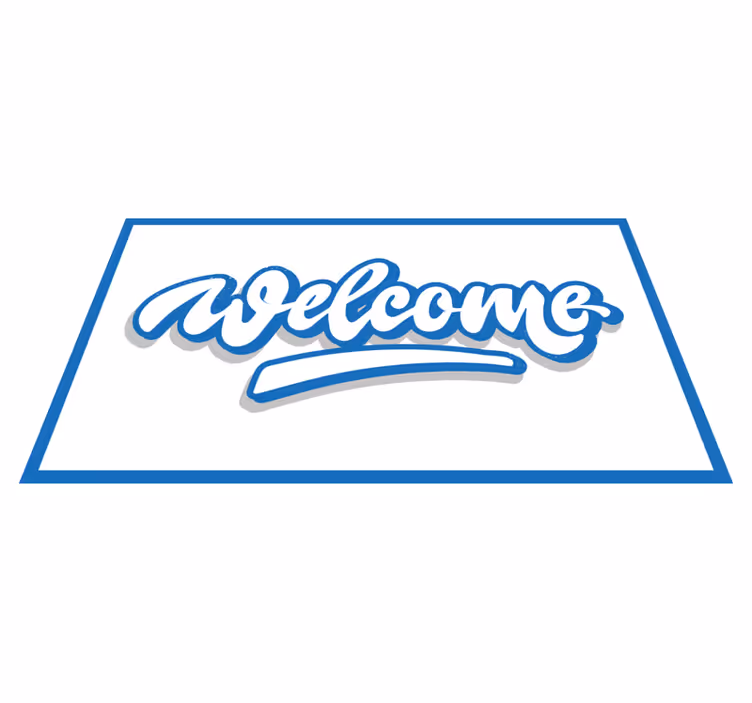 Welcome greeting sign entrance hall vinyl rug - TenStickers