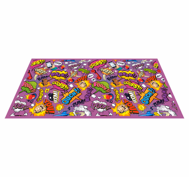 Comic dialogue bubbles teenage bedroom vinyl rug - TenStickers