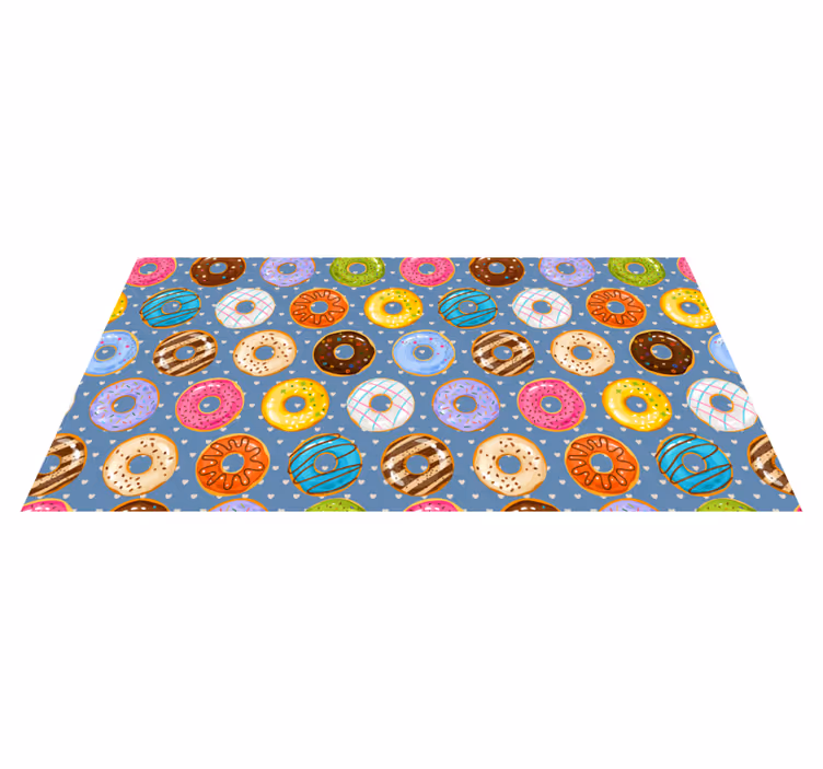 Donut dessert background bedroom rug - TenStickers
