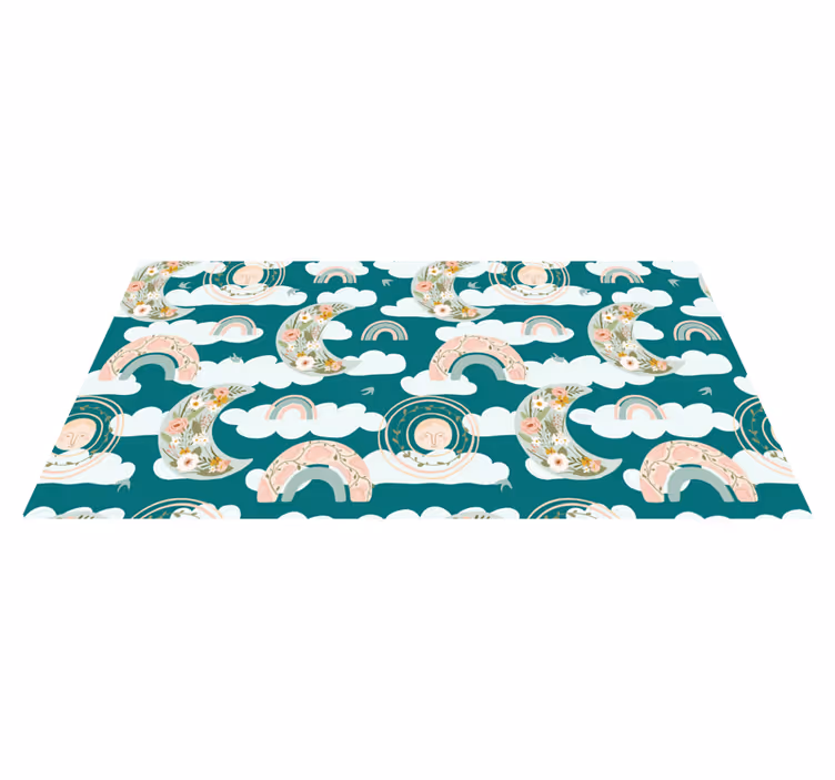 children spring rainbow bedroom rug - TenStickers