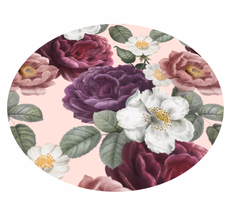 Vinyl rug flowers elegant blossom design - TenStickers