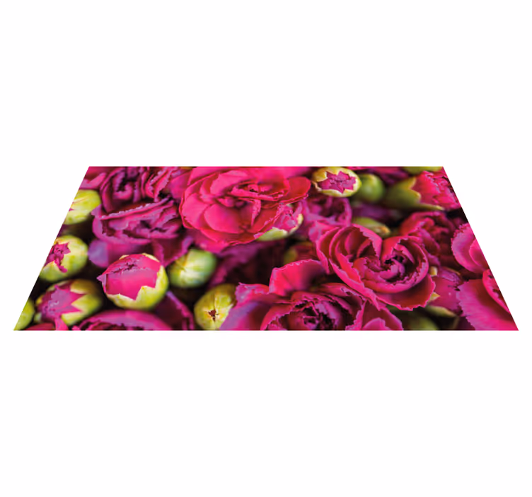 Vibrant Floral Blooms vinyl rug flowers - TenStickers